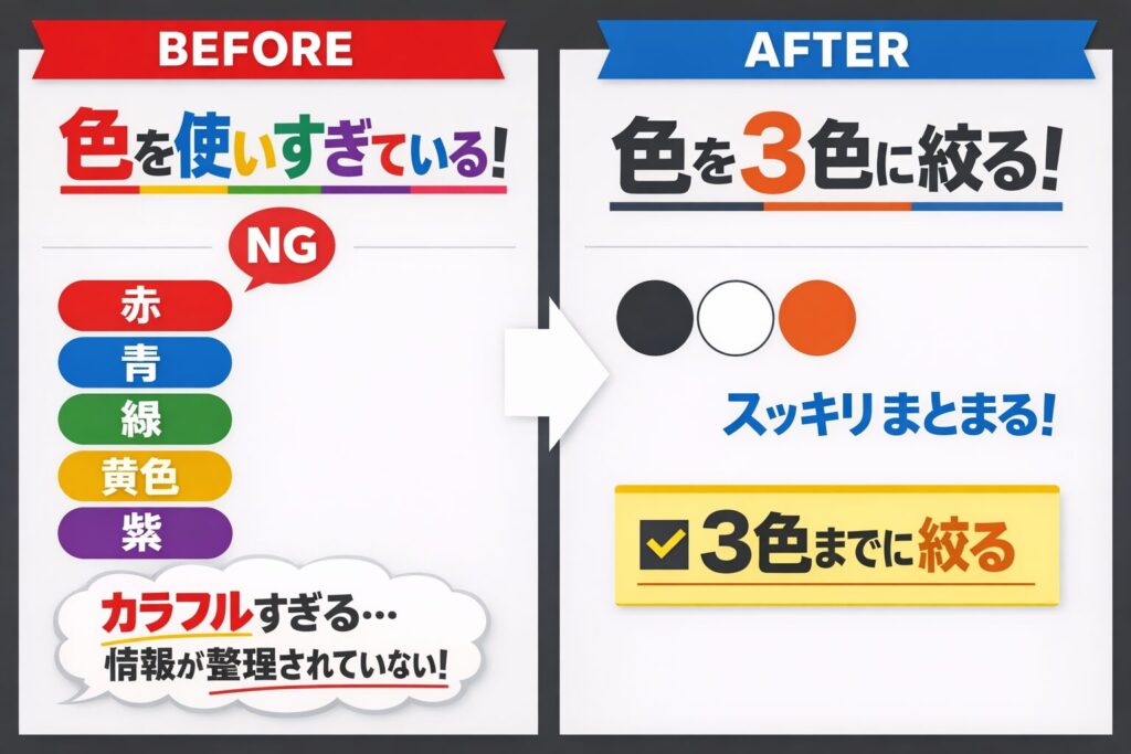  色を使いすぎているサンプル画像